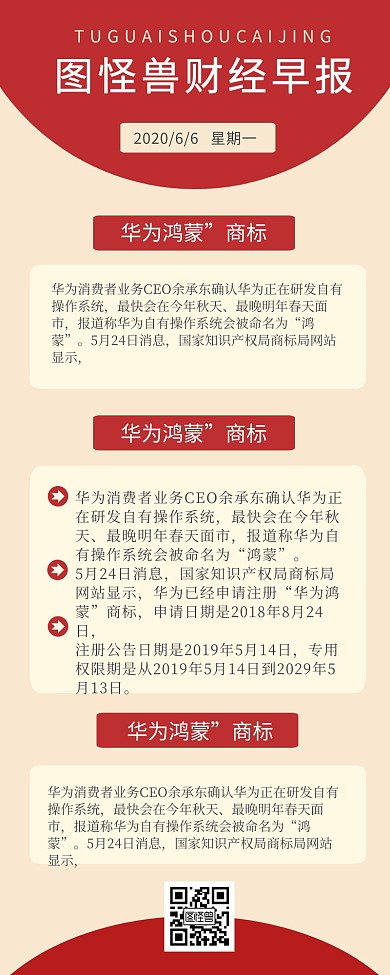 红色财经早报简约