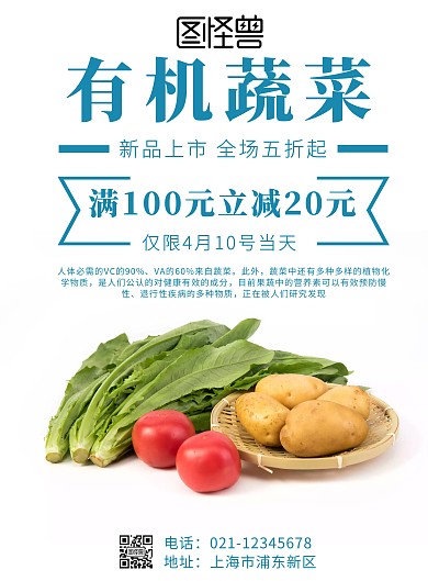 蔬菜大门促销海报