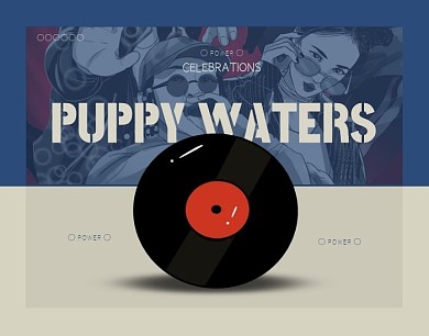 唱片歌手说唱潮流蓝色灰色拼图