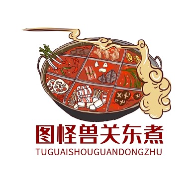 餐饮通用简约美食红色关东煮LOGO