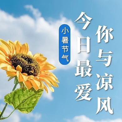 小暑节气清新插画公众号次图