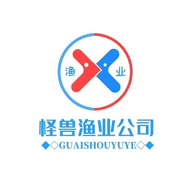 渔业公司logo蓝色系可爱卡通