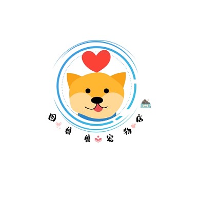 卡通狗浅色系可爱宠物店LOGO设计