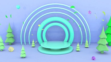 图怪兽原创元素C4D立体简约背景