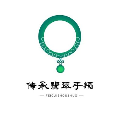 翡翠手镯logo设计简约绿色圆形珠宝