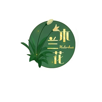 木兰花logo宣传推广绿色
