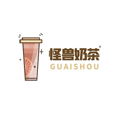 奶茶扁平卡通风logo