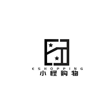 黑色简约风格购物小程序logo设计