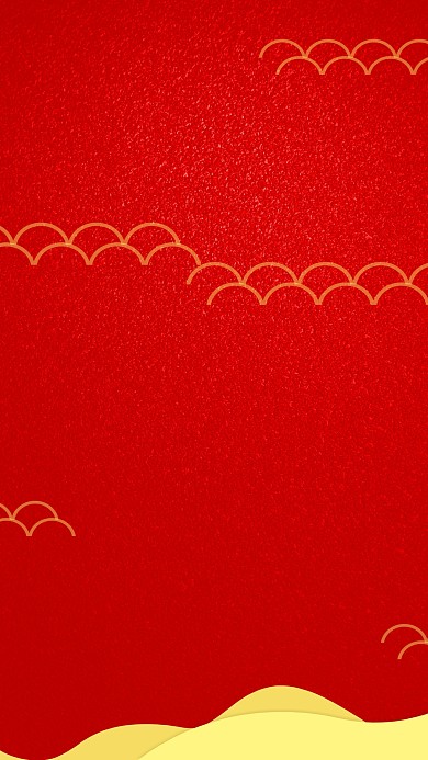 图怪兽原创元素背景底图春节过年元旦祥云喜庆红色金色