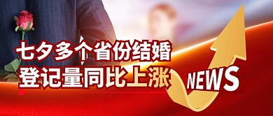 七夕登记量简约彩色微信公众号封面首图