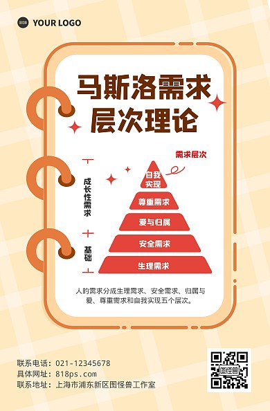 马斯洛需求层次理论手机海报