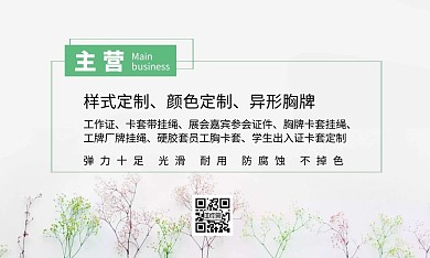 简约花束满天星清爽的背景名片设计