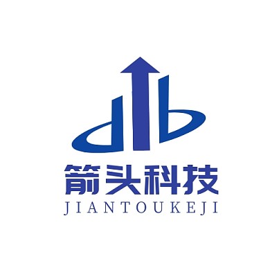 箭头科技风紫色简约边框LOGO