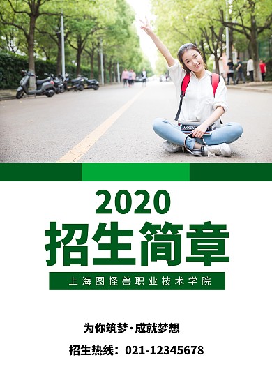 简约大气学校招生简章宣传单