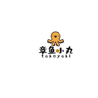 章鱼黄色色可爱风格章鱼小丸logo设计