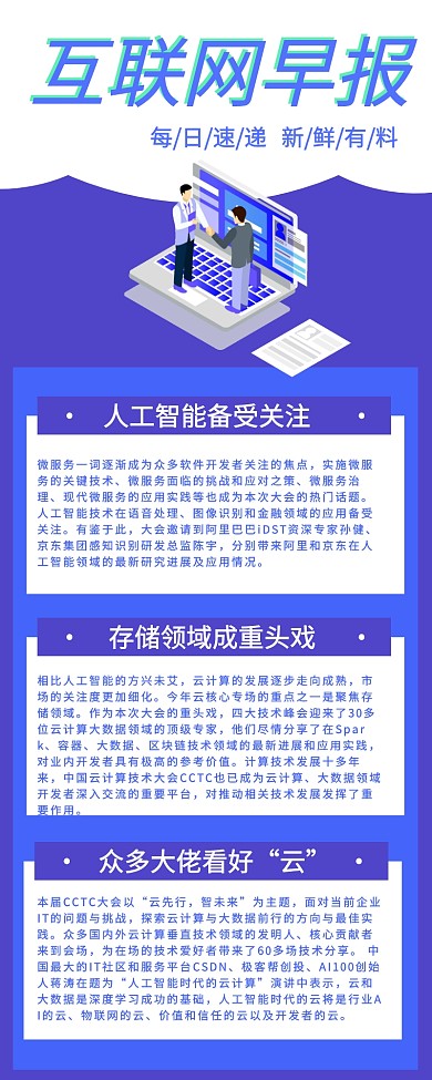 今日快讯早报科技营销长图