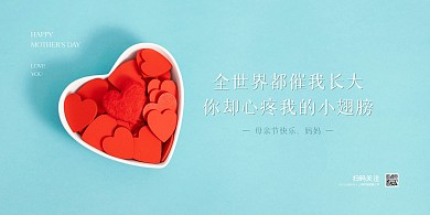 母亲节祝福社区简约摄影风横版海报