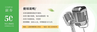 2023年小清新渐变简约ktv体验卡