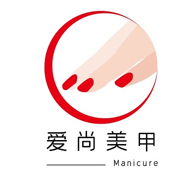 简约创意红色圆圈美甲logo