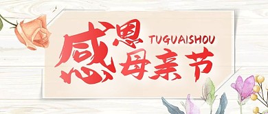 母亲节节日祝福简约公众号封面首图