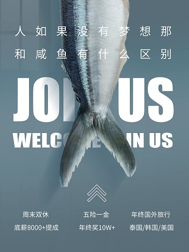 咸鱼励志创意招聘小红书封面