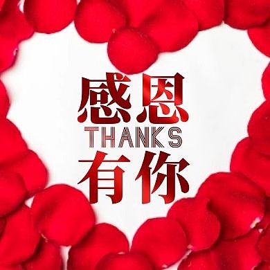 感恩有你心形浪漫简约公众号次图