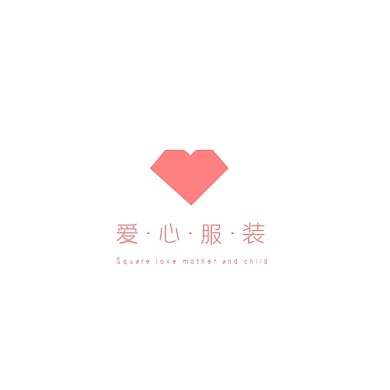 正方形爱心logo粉色几何