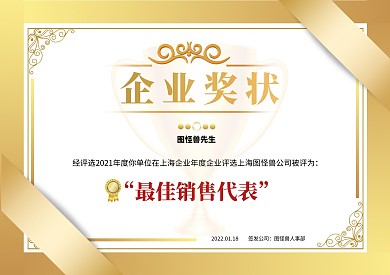 白金风简约企业员工激励证书奖状