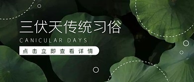 三伏天传统习俗简约摄影公众号封面首图