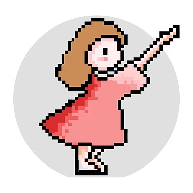 现代像素风可爱女孩微信头像