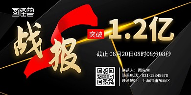 业绩战报突破1.2亿宣传海报