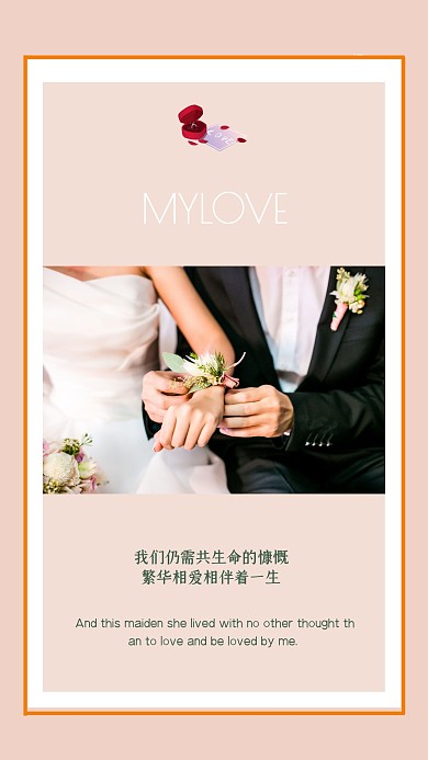 爱情婚礼情侣粉色戒指相册照片写真