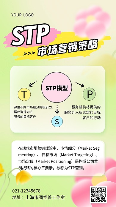 STP市场营销战略科普用图手机海报