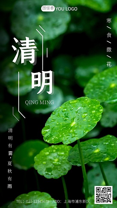 2021年清明清新简约风手机海报