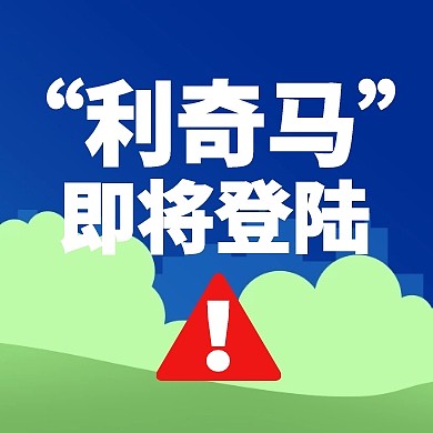 蓝色简约台风预警公众号次图