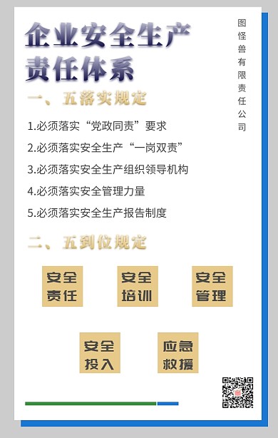 企业安全生产责任规则海报