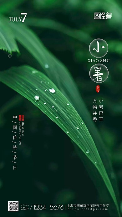 小暑传统节气摄影图海报