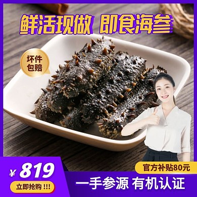 鲜活海参即食海参促销活动简约风主图直通车