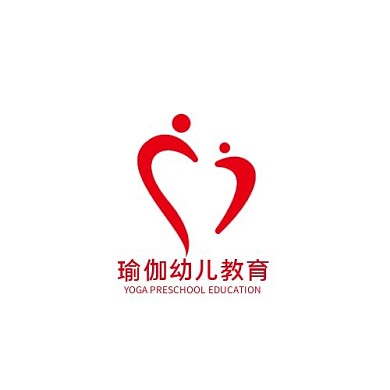 瑜伽幼儿教育心型红色简约LOGO