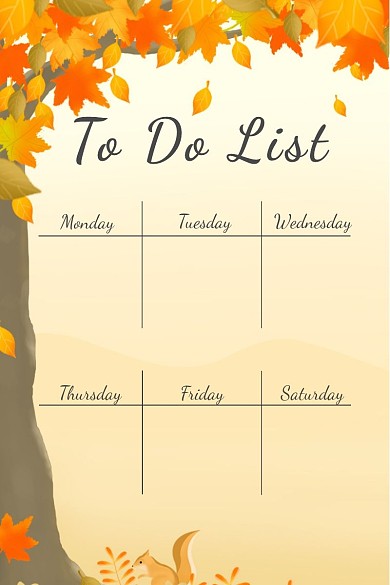 todolist每日计划表黄色浪漫表格