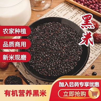 简约风黑米五谷杂粮促销活动主图直通车