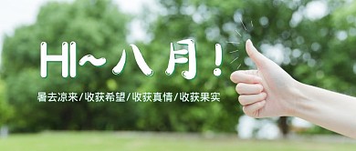 你好八月绿色摄影风公众号封面首图