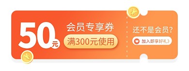 促销风会员优惠券电商胶囊banner