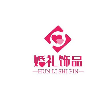 婚礼饰品心型简约粉色LOGO