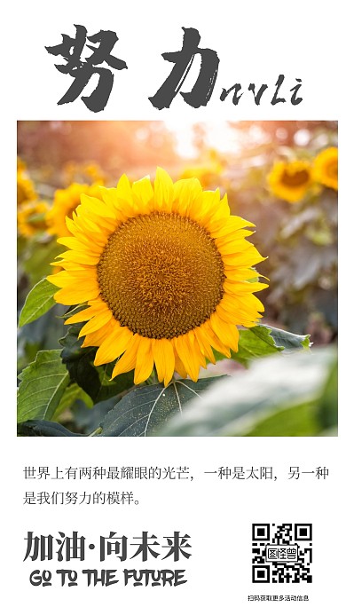 摄影向日葵阳光努力励志手机海报