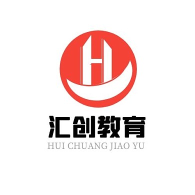 汇创教育HC弯月红黑简约LOGO