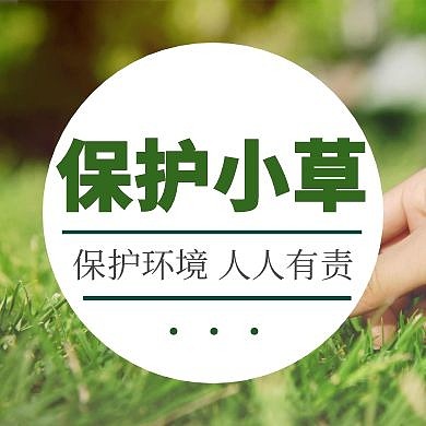 小草保护环境简约白色公众号次图