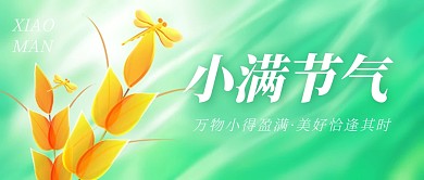 小满节气祝福玻璃风公众号封面首图