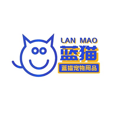 蓝猫logo设计宣传推广大气