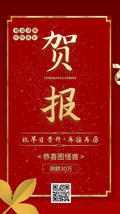 贺报金融贷款测额喜报表彰手机海报